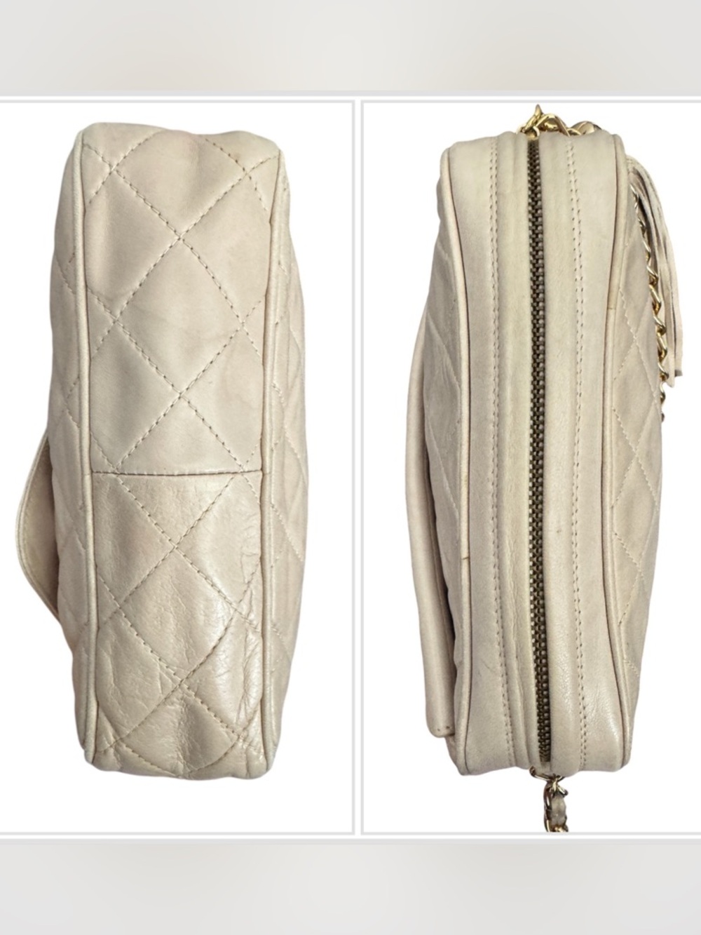 Chanel Vintage Cream Lambskin Camera Crossbody - Picture 7 of 17